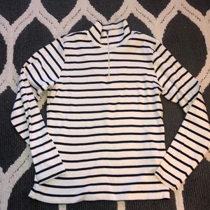 Women’s LL Bean striped quarter zip